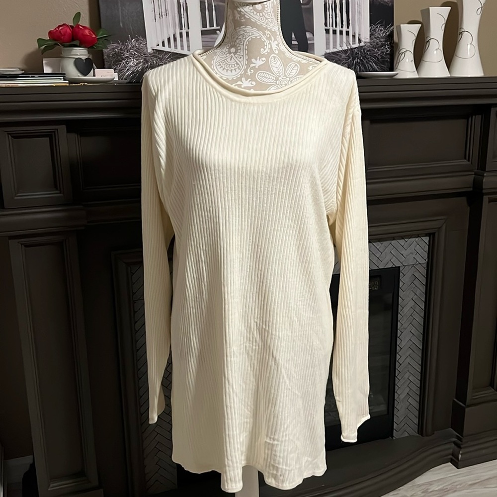 • Express TriCOt ribbed ivory sweater dress, L •